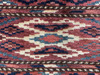 This is a Yamud funeral rug. When a person dies, this rug is placed over the coffin.size 220x115cm
               