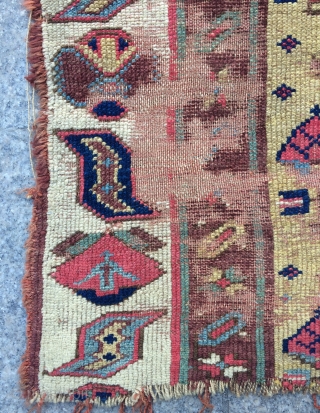 Shahsevan Fragmant rug around 1840 century size 77x97cm                         