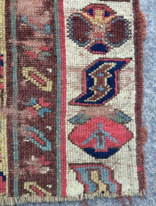 Shahsevan Fragmant rug around 1840 century size 77x97cm                         