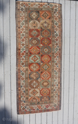 Moghan long rug 98x43"
beautiful drawing and color, classic memling guls.
Sold. thanks                      