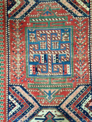 Shahsavan long rug 9'2"x3'2". good condition with some wear. original selvedge.                      