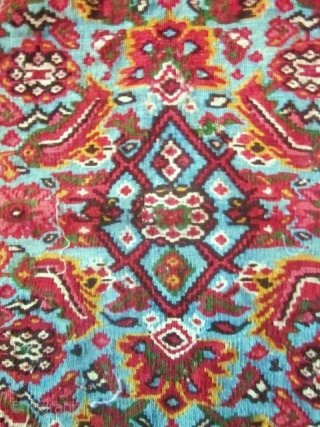 Interesting Kilim Senneh panel of the North western Iran, currently the capital of Kurdistan. Very fine tight weaves made ​​the reputation of these carpets, which the rich intricate designs inspired embroideries and  ...