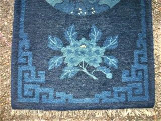 Antique chinese Pao-Tou rug. Size: 60 x 119 cm. Very good condition. Top!                    