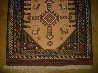 Kordi Quchan Kilim Sumakh. Size: 53 x 90 cm. Top condition. Very nice, small piece.                  