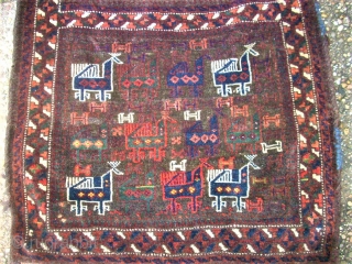 antique crazy bird baluch khordjin. Size: 62 x 163 cm. Perfect condition. Complete. Very rare.                  