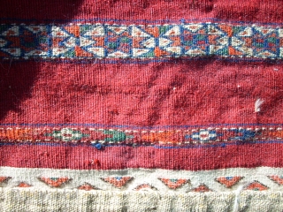 Old Tekke Ak-Tchowal. Size: 115 x 76 cm. Fine knotting. Interesting ornamentic. Used.                    