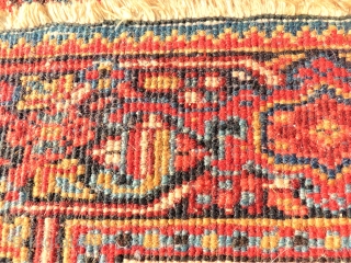 Very nice Heris rug. Size: 145 x 179 cm. Full pile. One small repair.                   