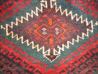 Interesting baluch Khordjin. Size: 135 x 61 cm. Good condition. Best wool.                     