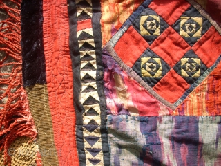 Lovely, antique Usbek textil. Size: 86 x 72 cm. Used. Some holes and damages.                   