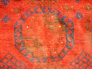 Star Ersari, very old. Size: 215 x 167 cm. Perfect condition. Looks like sky by night. Special turkoman carpet.              