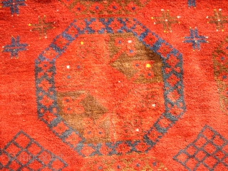 Star Ersari, very old. Size: 215 x 167 cm. Perfect condition. Looks like sky by night. Special turkoman carpet.              