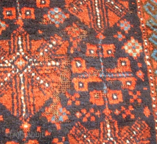 Wonderful old Baluch! Size: 130 x 287 cm. Some lost pile. The rug is clean.                  