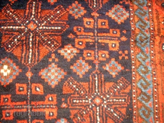 Wonderful old Baluch! Size: 130 x 287 cm. Some lost pile. The rug is clean.                  