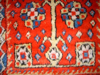  old Monastir rug. Size: 153 x 102 cm. Wonderful colors. Nice and lovely piece. Good condition.                
