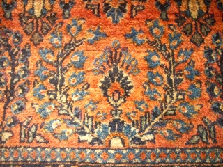 Antique persian Sarough. Size: 59 x 115 cm. Ends open. Very good pile. fine knotting.                  