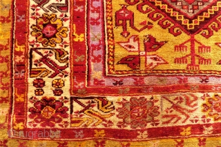 Konya Ladik Prayer rug. Size: 105 x 183 cm. TOP item.  One small used pile.                 