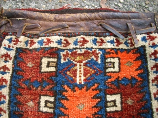 Very old anatolian Bergama bag. Size: 35 x 36 cm. It is only one side. Fragment.                 