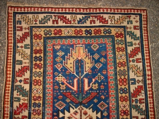 Special fine and very old caucasian rug. Maybe Kuba District. Size: 264 x 92 cm. Ends original and in a good condition. old repairs. Some used pile.      