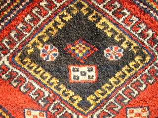 Old nice and special kurdish rug. Size: 134 x 259 cm. Perfect colors. Very good condition. A special main border.             