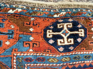 antique anatolian village rug. Size: 236 x 123 cm. Some used pile.                     