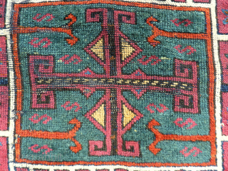 antique anatolian village rug. Size: 236 x 123 cm. Some used pile.                     