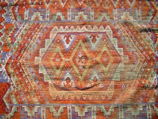 Antique special Atlas Maroccan Berber rug. Size: 124 x 161 cm. In the middle some used pile.                