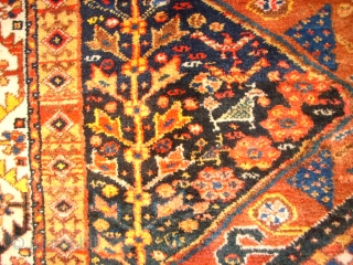 Old fantastic southpersian rug, probaply Khamse?. Size: 155 x 247 cm. Very good condition. Full pile. Great colors and special ornamentic.            