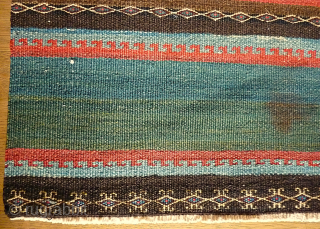 small anatolian kilim. Size: 48 x 46 cm. Nice colors. Very fine.                     