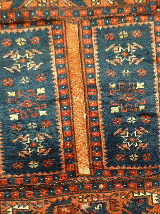 Bergama DB-front. Size: 99 x 42 cm. Used. Very fine knotting.                      