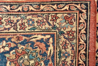 Rare and extreme fine knotted Sarough Prayer rug. Size: 145 x 225 cm. Not cleaned. Used  Shirazi.               