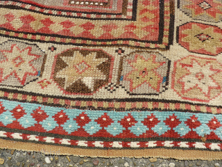antique anatolian rug. Size: 163 x 142 cm. Repairs. Used condition.                      