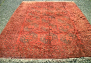 Main Afghan antique rug. Size: 247 x 321 cm. Very good condition. Lightning green.                   