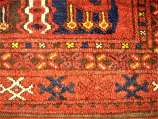 very interesting Ersari rug. Size: 124 x 202 cm. Very good condition. Beshir design.                   