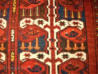 very interesting Ersari rug. Size: 124 x 202 cm. Very good condition. Beshir design.                   