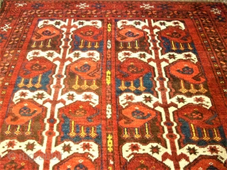 very interesting Ersari rug. Size: 124 x 202 cm. Very good condition. Beshir design.                   