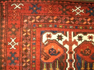 very interesting Ersari rug. Size: 124 x 202 cm. Very good condition. Beshir design.                   