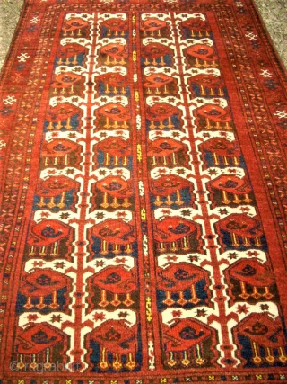 very interesting Ersari rug. Size: 124 x 202 cm. Very good condition. Beshir design.                   