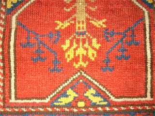 antique anatolian Prayer rug. Size: 100 x 151 cm.                        