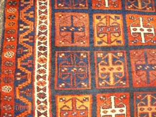 Old interesting and rare Luri main carpet. Size: 144 x 217 cm. Very good condition. Shiny wool. Nice colors.              