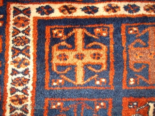 Old interesting and rare Luri main carpet. Size: 144 x 217 cm. Very good condition. Shiny wool. Nice colors.              