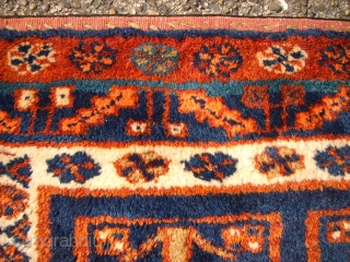 Old interesting and rare Luri main carpet. Size: 144 x 217 cm. Very good condition. Shiny wool. Nice colors.              