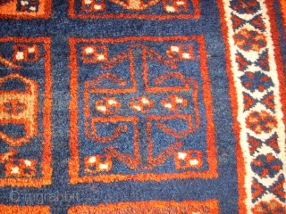 Old interesting and rare Luri main carpet. Size: 144 x 217 cm. Very good condition. Shiny wool. Nice colors.              