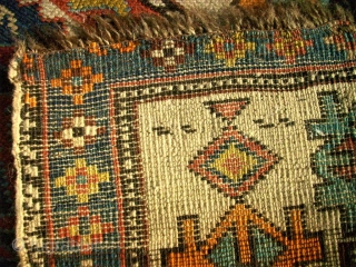 antique caucasian rug. Size: 103 x 178 cm. Used condition.                       