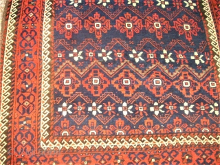 very old and nice baluch rug. size: 127 x 250 cm. Good condition.                    