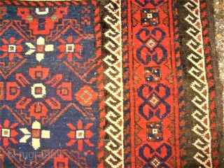 very old and nice baluch rug. size: 127 x 250 cm. Good condition.                    