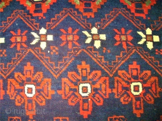 very old and nice baluch rug. size: 127 x 250 cm. Good condition.                    