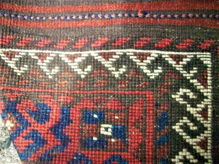 very old and nice baluch rug. size: 127 x 250 cm. Good condition.                    