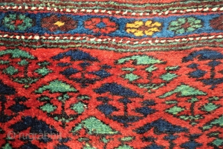 antique Kordi rug. Size: 105 x 231 cm. Some used pile.                      