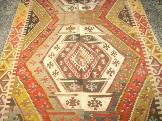 very old anatolian Kilim. Size: 144 x 355 cm.                        