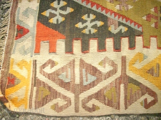 very old anatolian Kilim. Size: 144 x 355 cm.                        